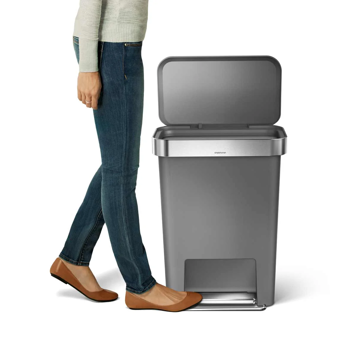 45L Plastic Rectangular Step Can with Liner Pocket (CB) - Image 14