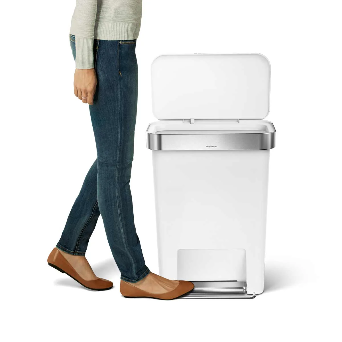 45L Plastic Rectangular Step Can with Liner Pocket (CB) - Image 9
