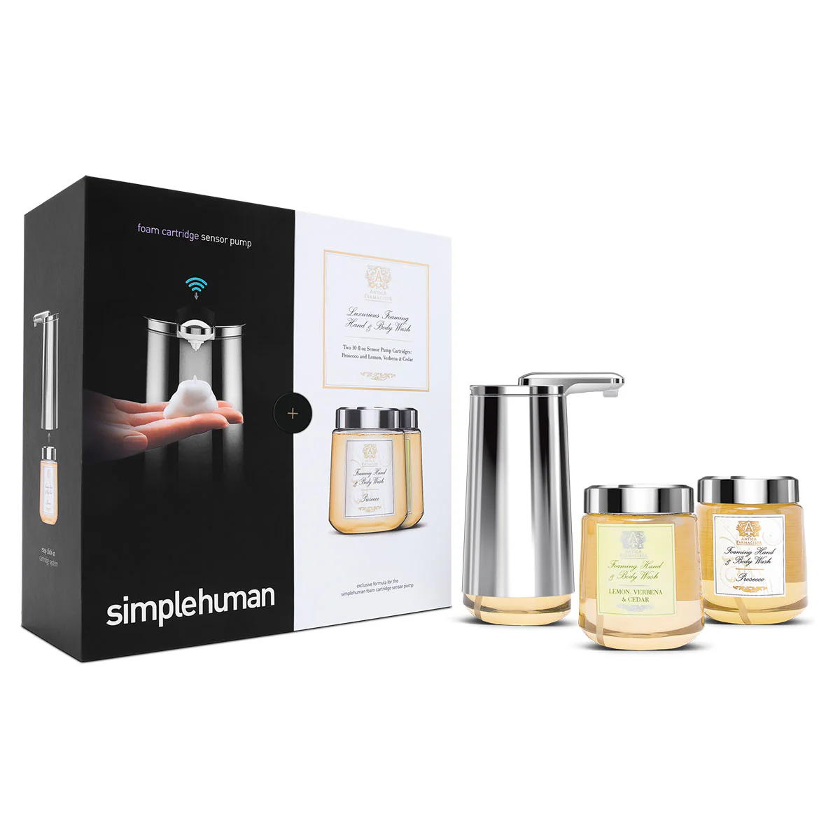 Antica Farmacista gift set, foam cartridge sensor pump, polished stainless steel - Image 2