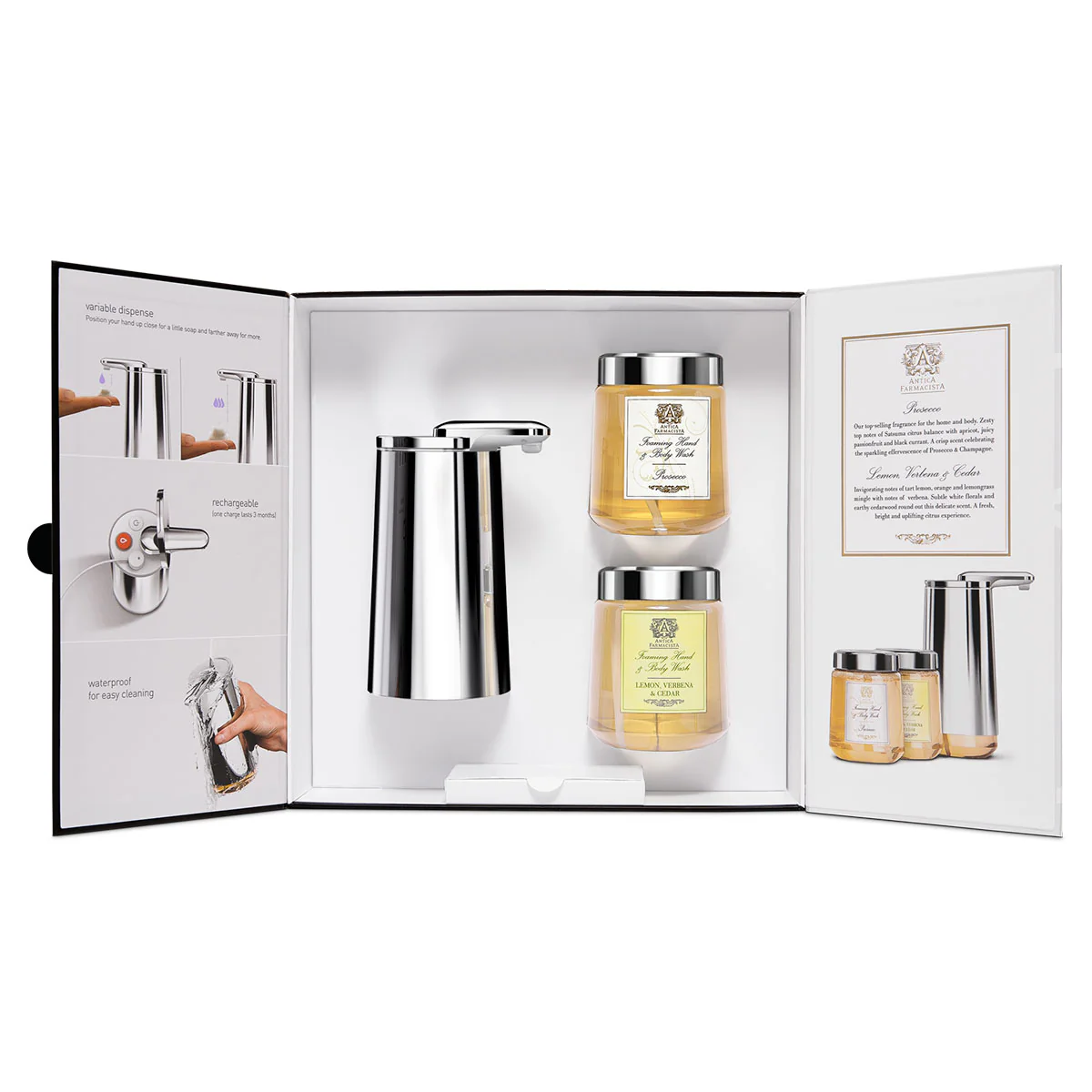 Antica Farmacista gift set, foam cartridge sensor pump, polished stainless steel - Image 3
