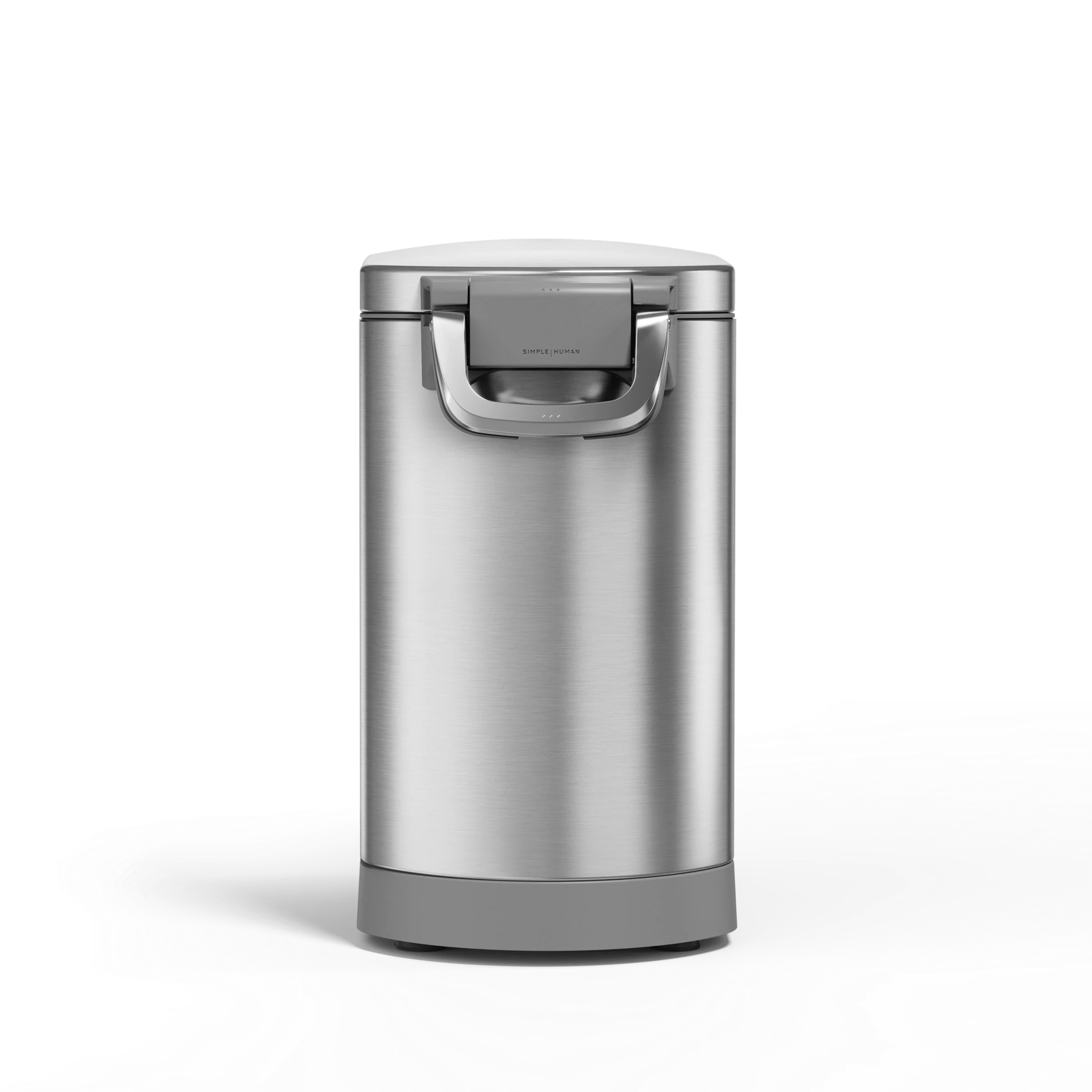 Pet Food Can - Brushed Stainless Steel w/ Grey Trim