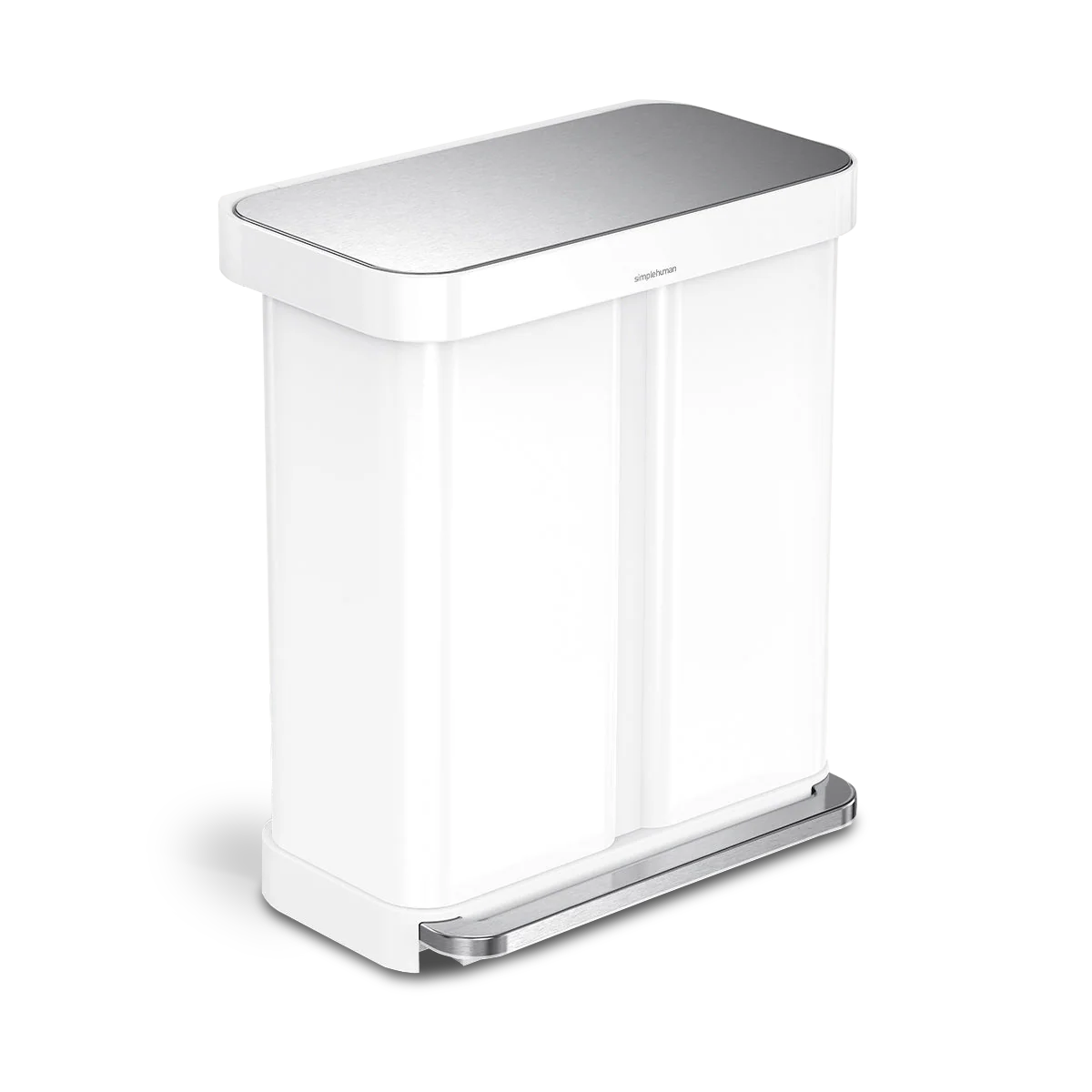 58L Dual Compartment Rectangular Step Can with Liner Pocket - Image 11