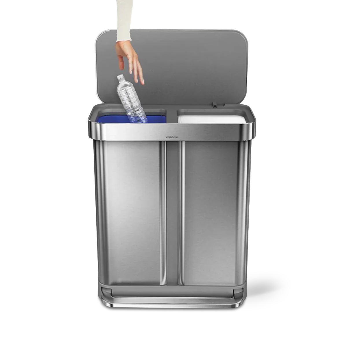gen1 58L dual compartment rectangular sensor can with voice and motion control - Image 5
