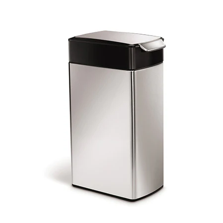40L slim steel touch-bar can