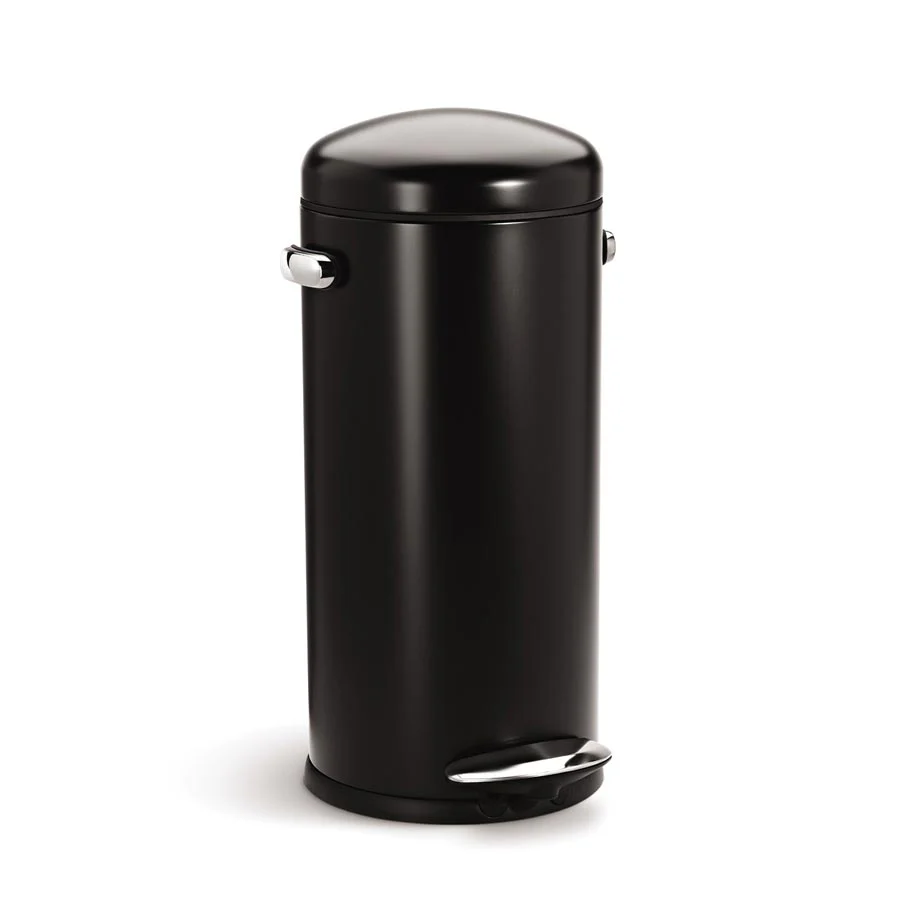 30L round retro step trash can