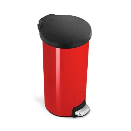 30L classic round step trash can with plastic lid - Image 2