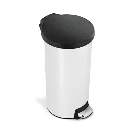 30L classic round step trash can with plastic lid - Image 3