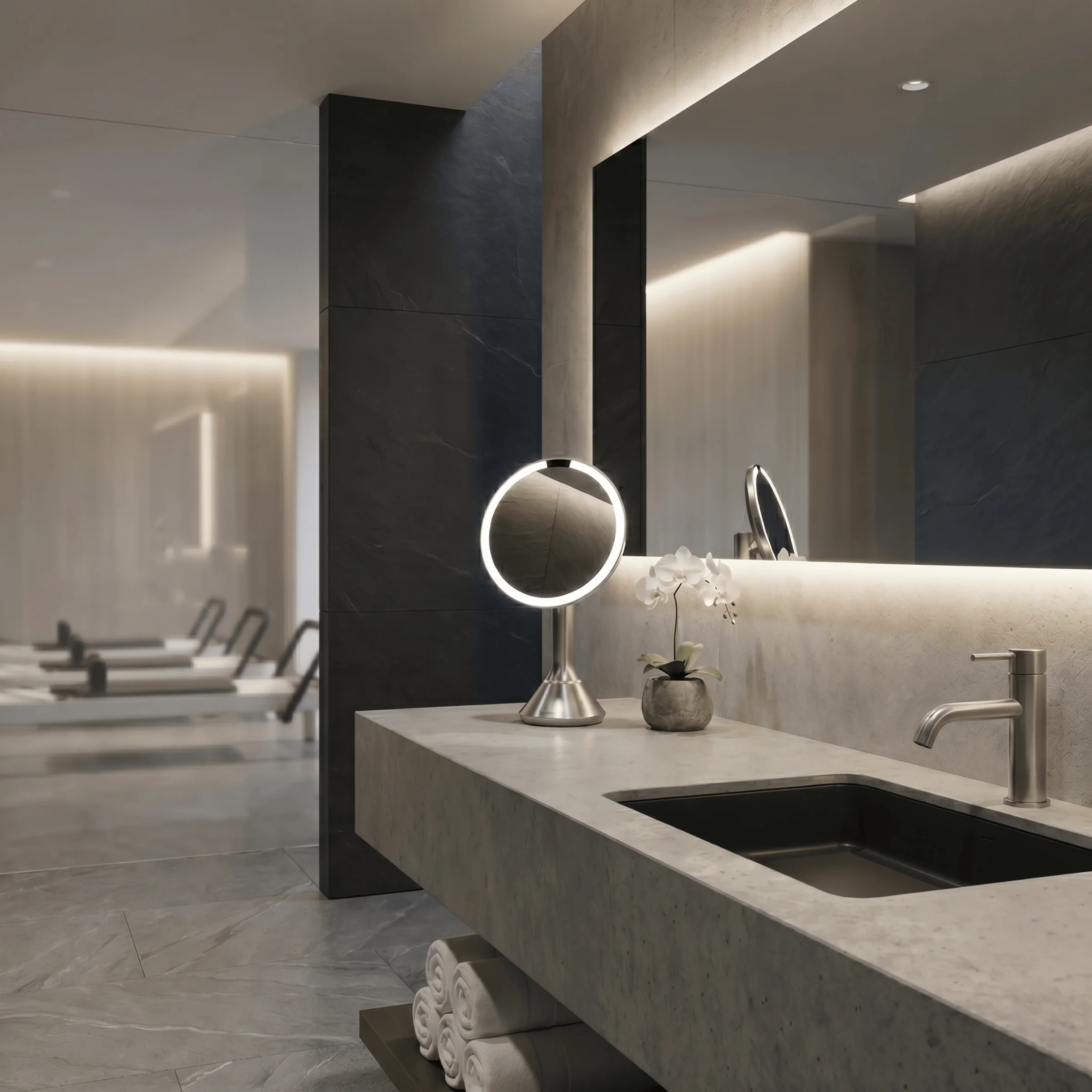 Sensor Mirror with Touch-Control Brightness and Dual Light Setting - Image 6