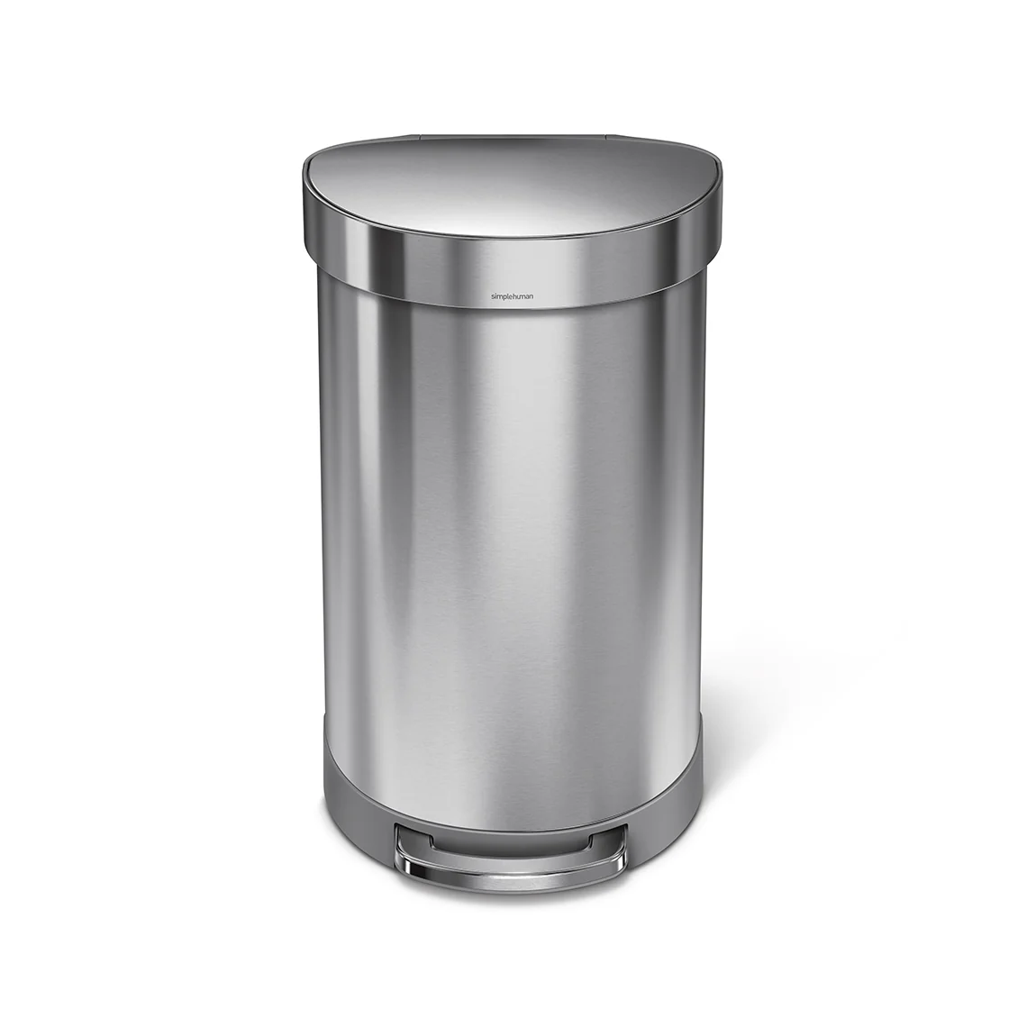 studio 45 litre, semi-round step can, stainless steel