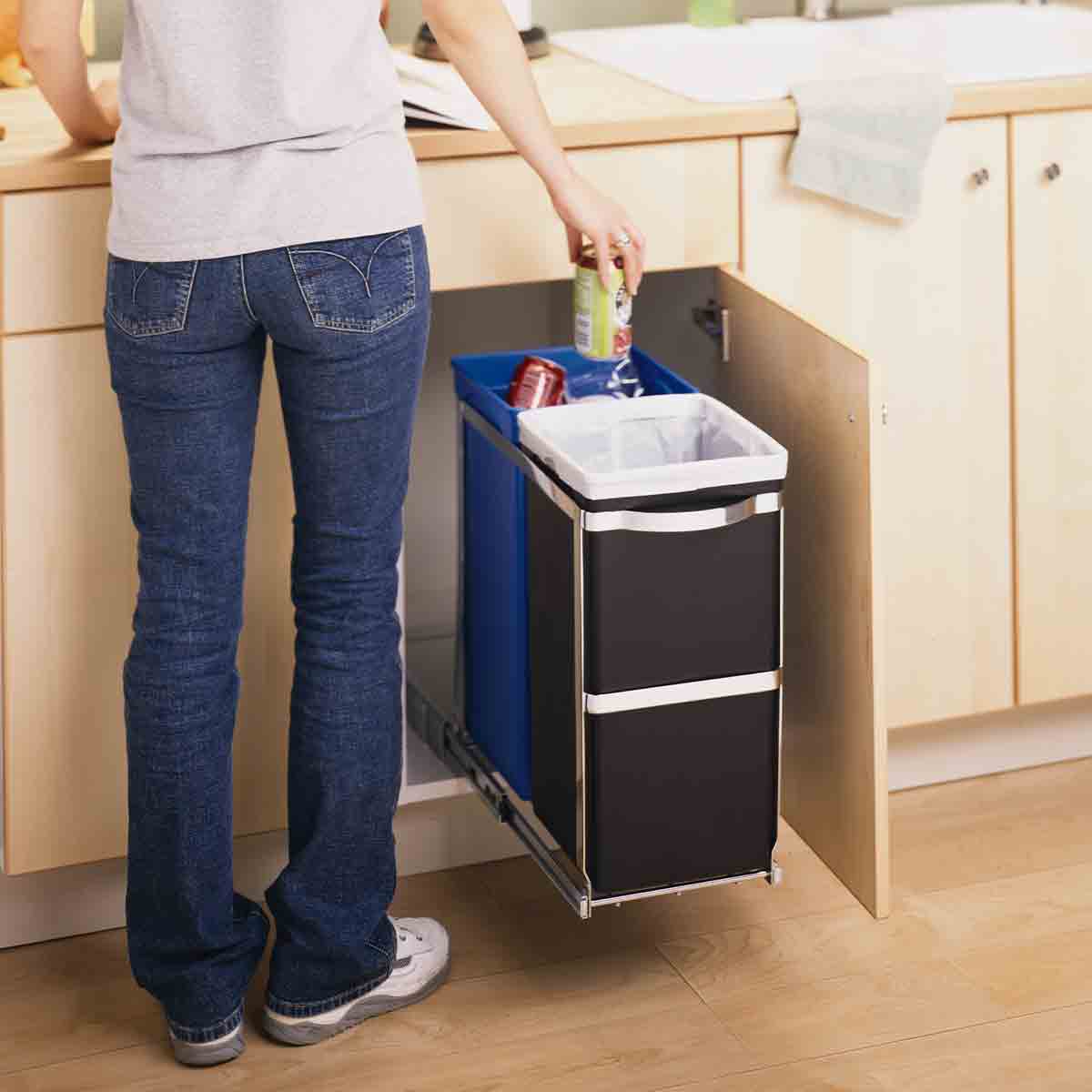 35L Dual Compartment Under Counter Pull-Out Can - Image 5