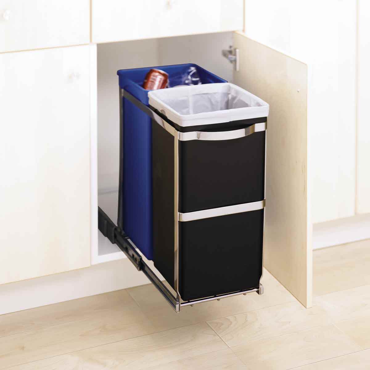 35L Dual Compartment Under Counter Pull-Out Can - Image 6
